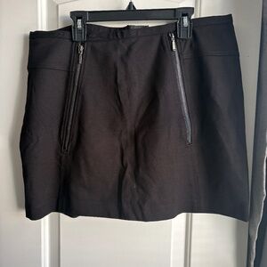 Kenar Black Mini Skirt Size 10 Stretch Ponte Zipper Detail